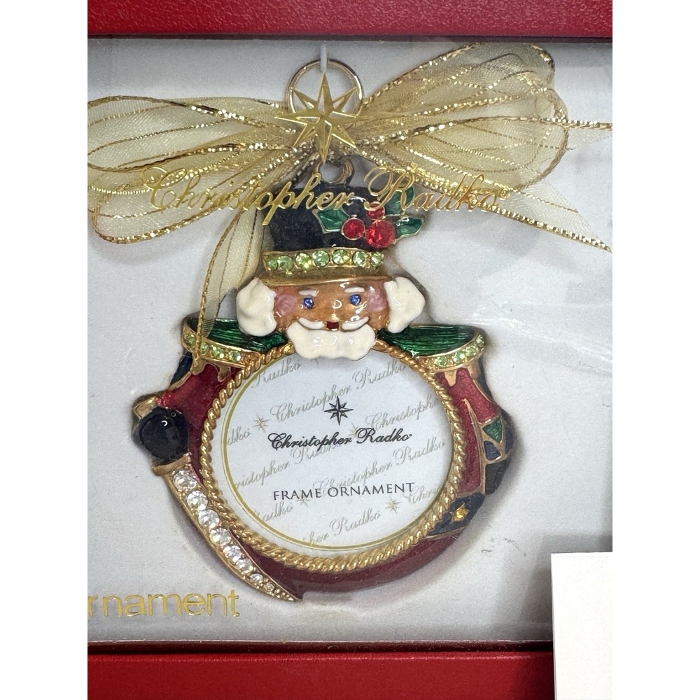 Christopher Radko Santa Jeweled Photo Frame Tree Ornament Decorative Home NIB